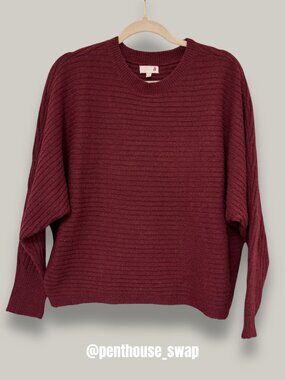 Red Burgundy Dolman Sleeve Sweater, Size S